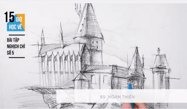 Vẽ lâu đài Hogwarts từ khối cơ bản cùng Mỹ Thuật Bụi