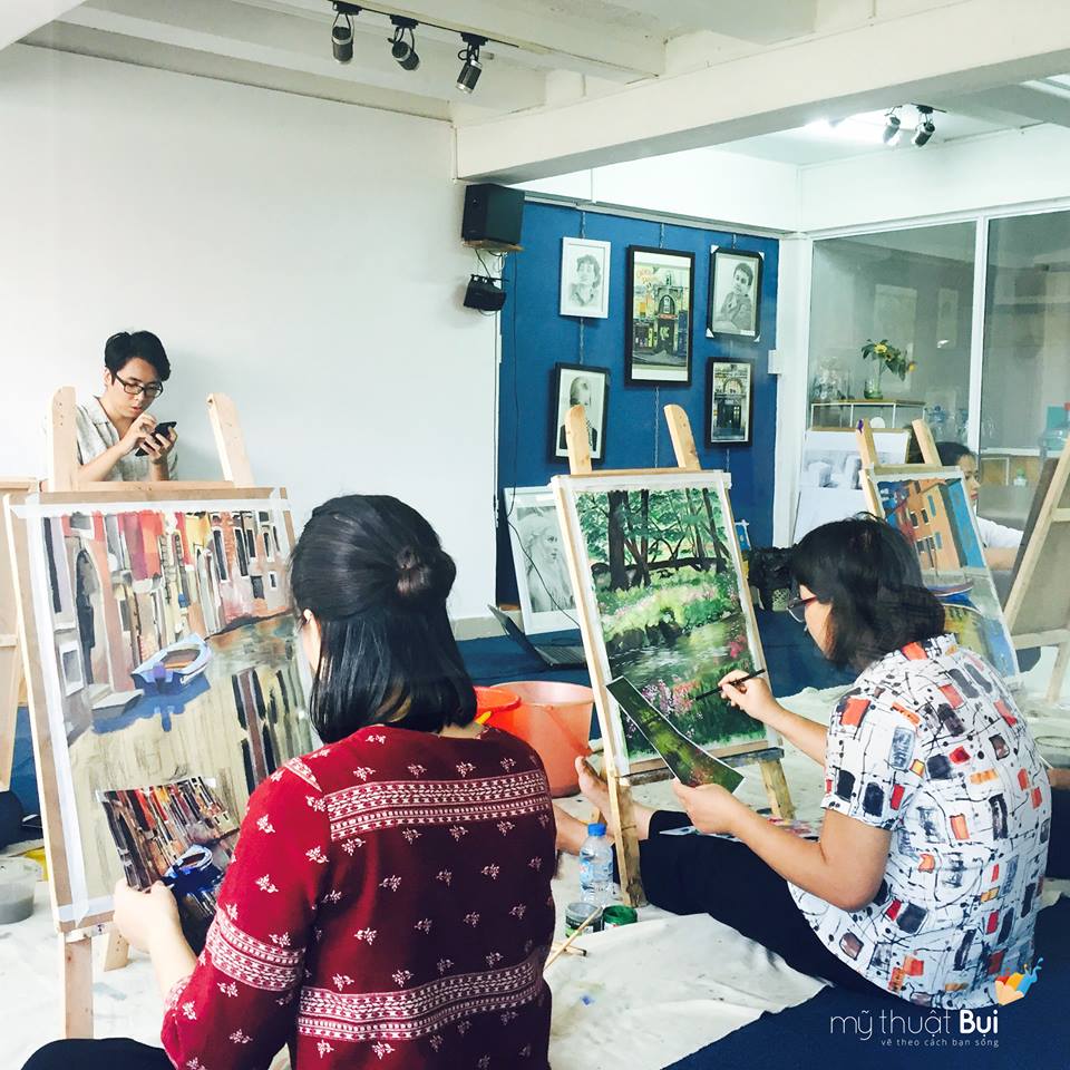 Không gian học tập tại Mỹ Thuật Bụi