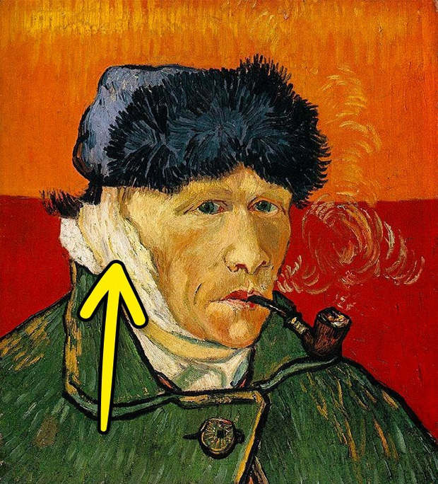 Chân dung tự họa với tai bị băng bó của Vincent van Gogh sau khi ông tự cắt tai mình Chân dung tự họa với tai bị băng bó của Vincent van Gogh sau khi ông tự cắt tai mình