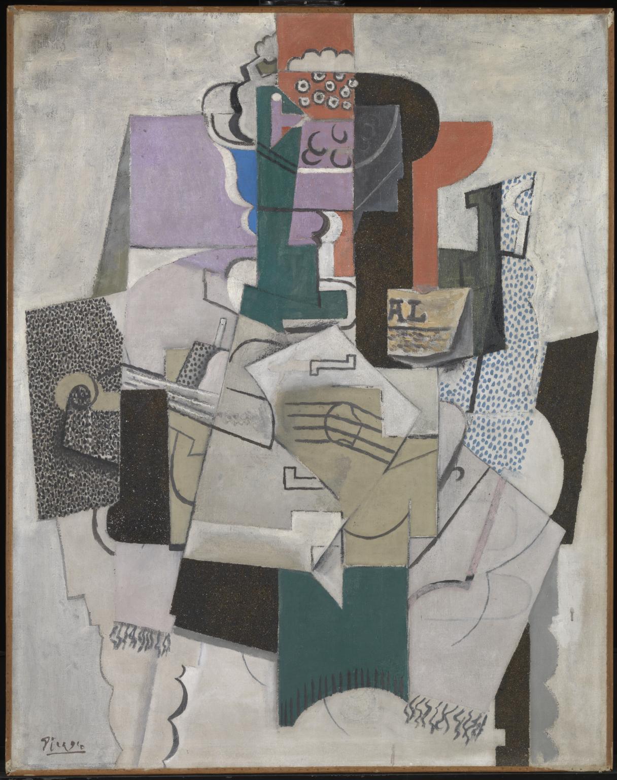 Bowl of Fruit, Violin and Bottle (1914)