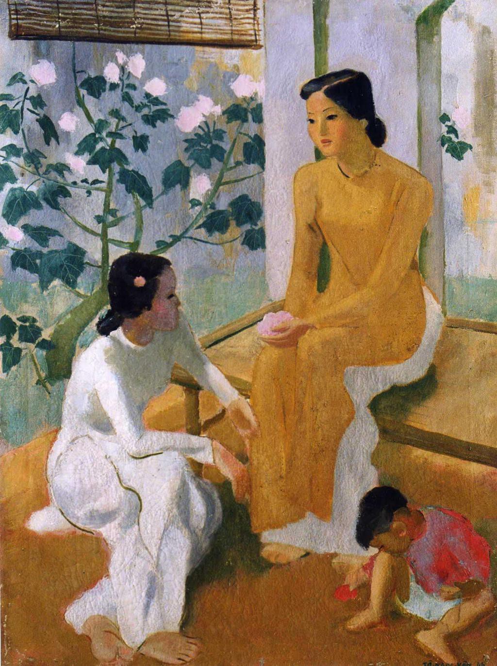 Bức tranh "Hai thiếu nữ và em bé" của họa sĩ Tô Ngọc Vân