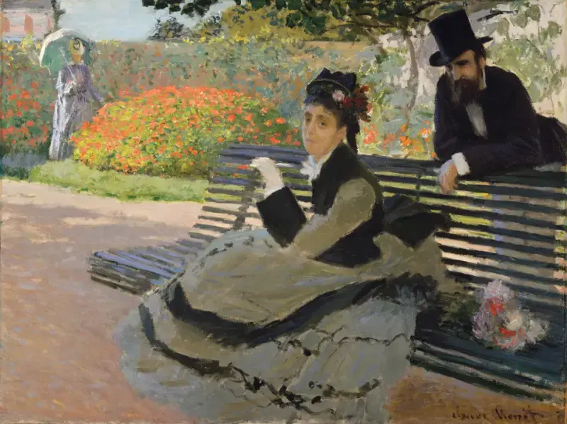 Tác phẩm Camille Monet trên ghế dài trong vườn