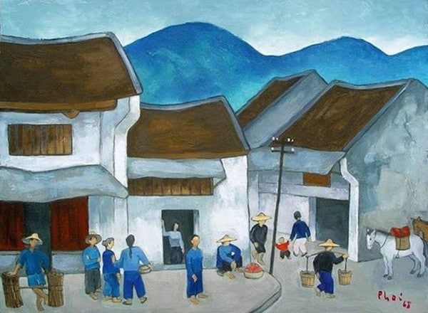 Tác phẩm "Phố vùng cao" của họa sỹ Bùi Xuân Phái