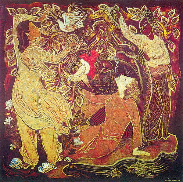 Tác phẩm “Hòa bình hữu nghị” (1958) của Họa sĩ Nguyễn Khang