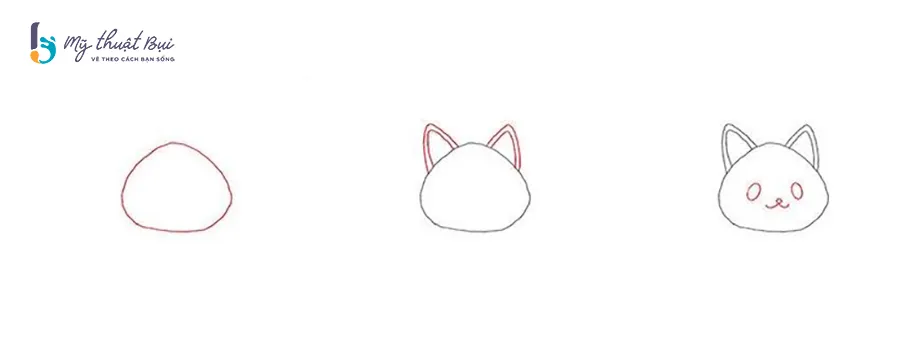 Vẽ phần đầu mèo chibi