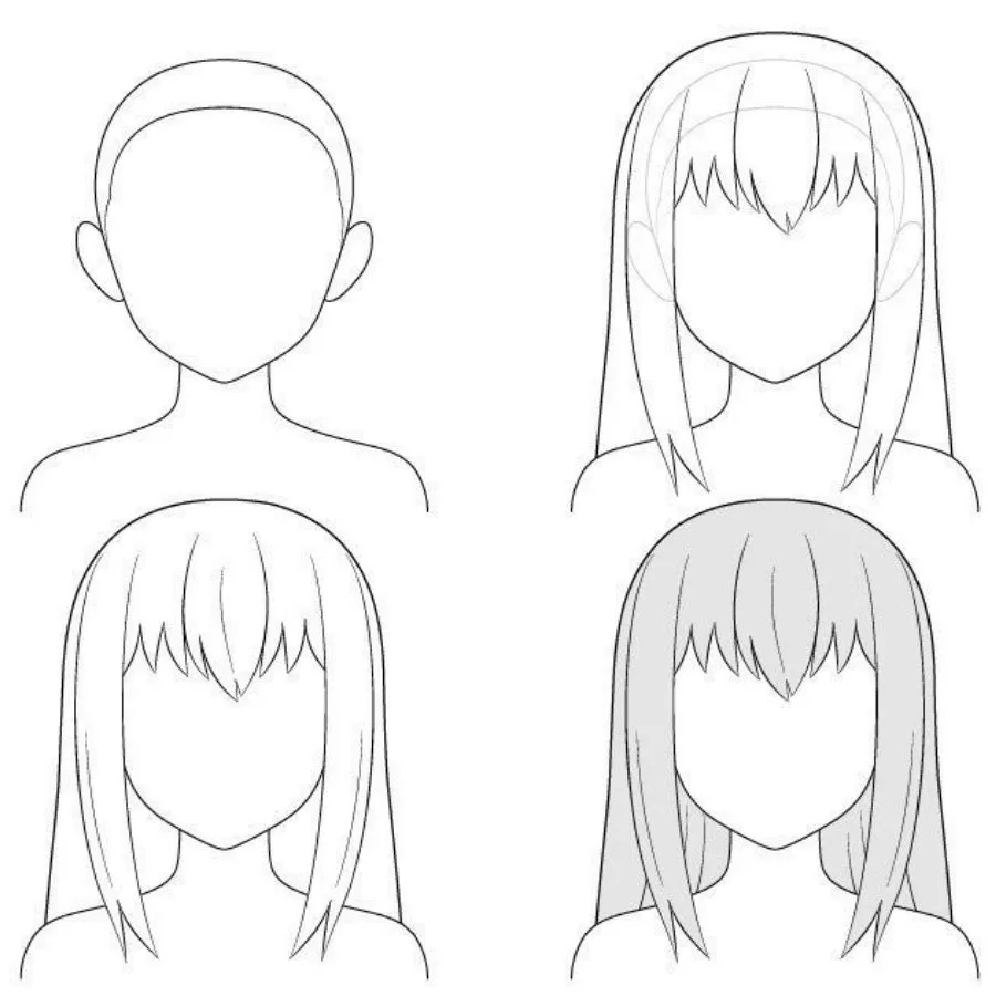 Cách vẽ tóc anime nữ dài đẹp