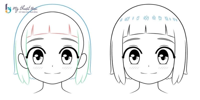Hướng dẫn cách vẽ tóc anime nữ