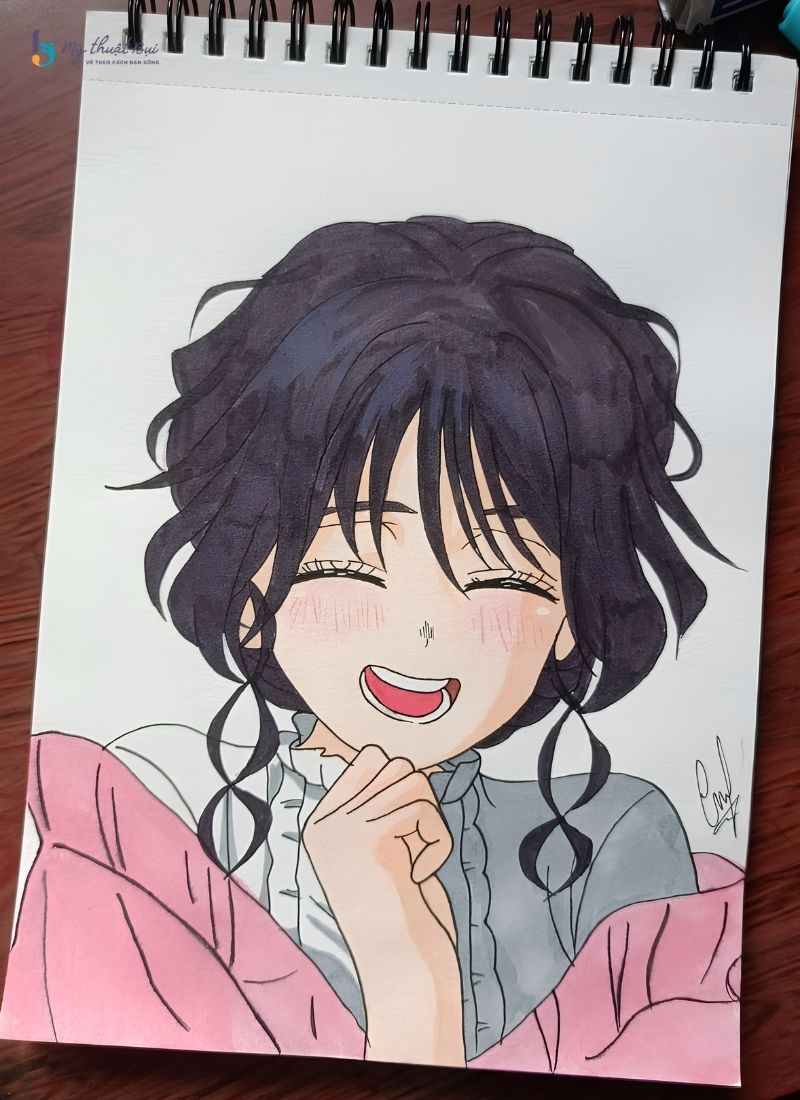 Hình vẽ anime nữ đơn giản