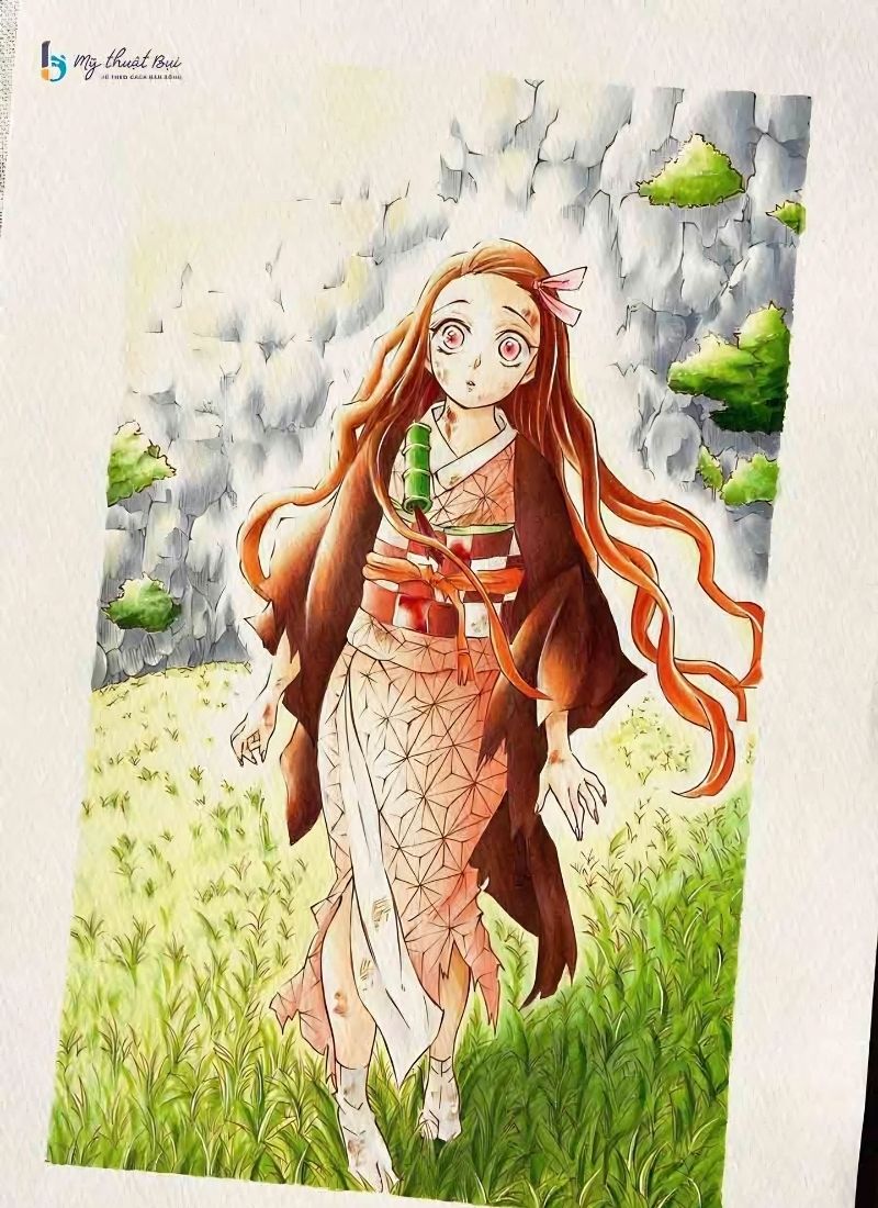 Hình vẽ anime nữ đơn giản
