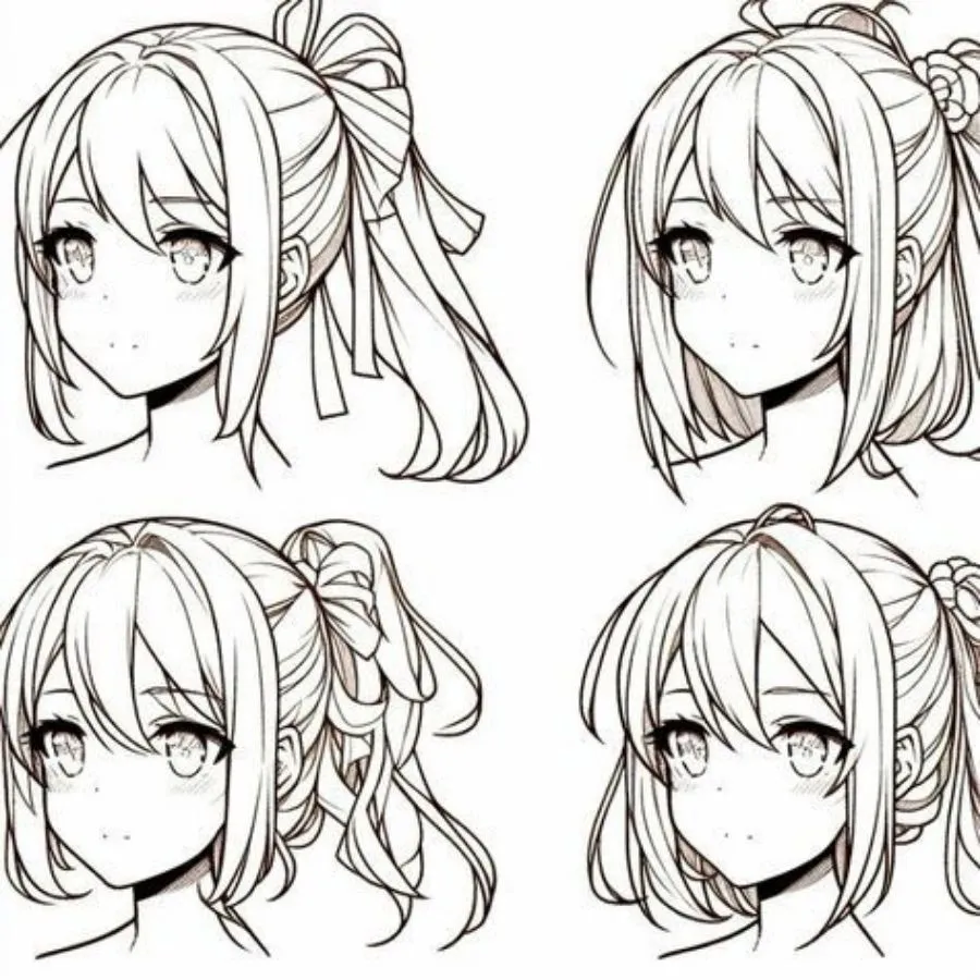 Kiểu tóc anime đơn giản 