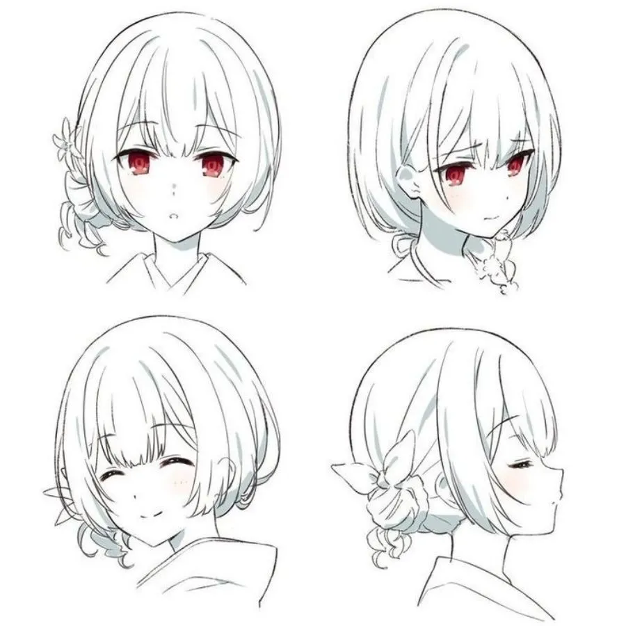 Kiểu tóc anime đơn giản 