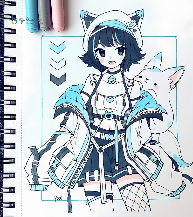 Tranh vẽ anime nữ đẹp