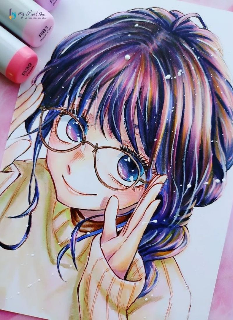 Tranh vẽ anime nữ đẹp