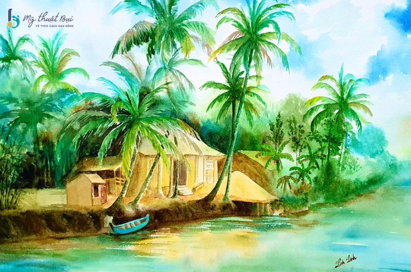 Tranh vẽ làng quê Việt Nam Tranh vẽ làng quê Việt Nam