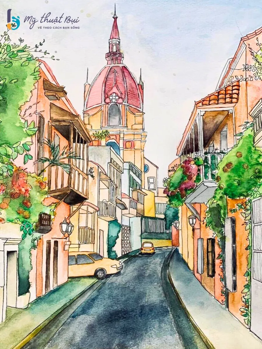 Tranh ký họa màu nước 1