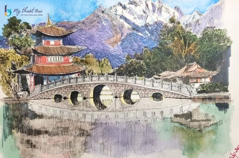 Tranh ký họa phong cảnh 1
