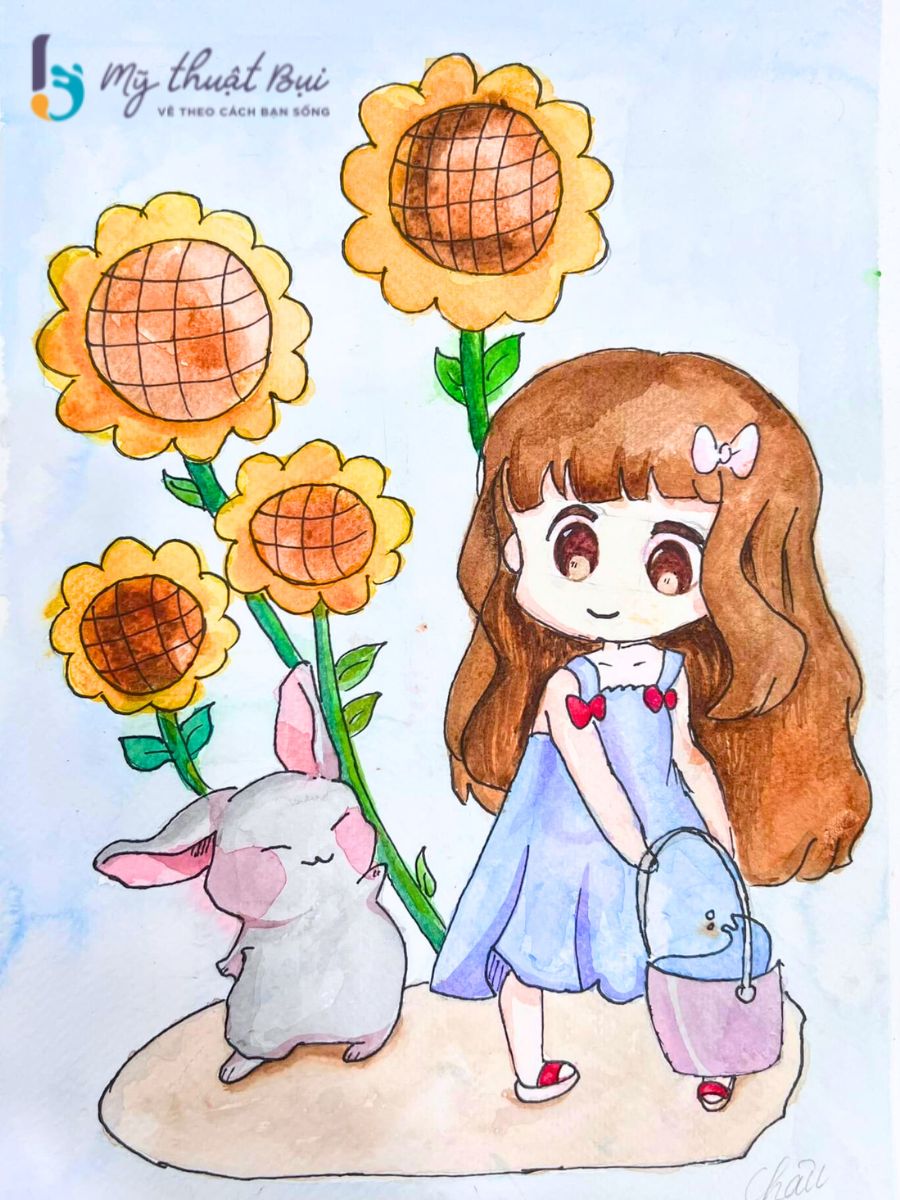 Ảnh chibi cute nữ đơn giản