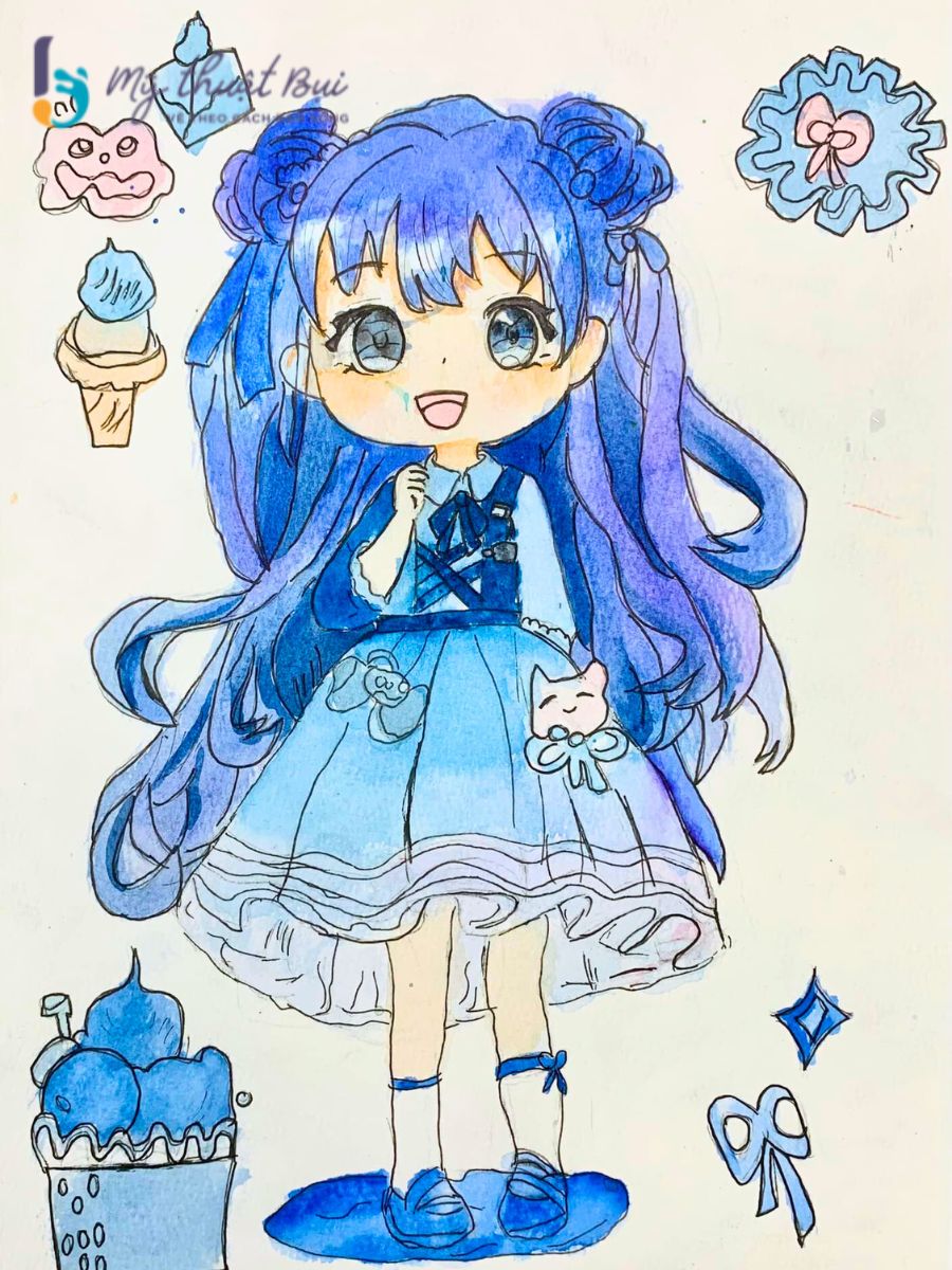 Hình vẽ chibi nữ cute