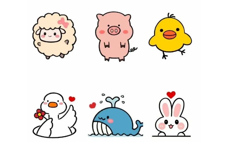Hình vẽ động vật cute
