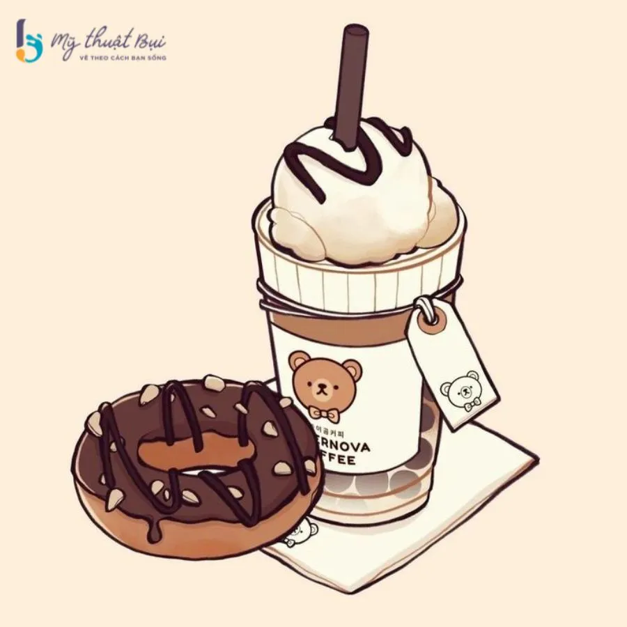 Hình vẽ cute đơn giản đồ ăn