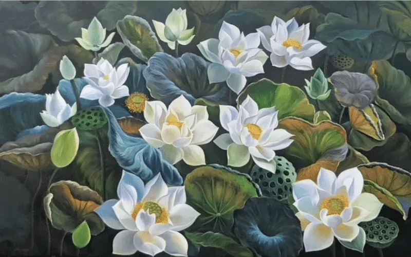 Tranh vẽ hoa sen 13