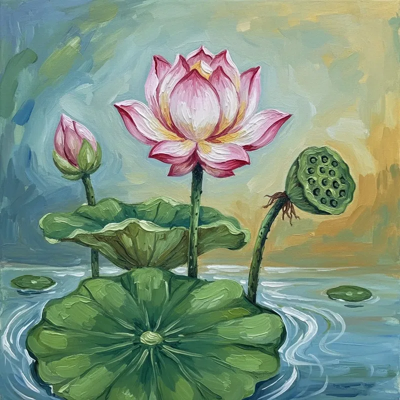 Tranh vẽ hoa sen đơn giản