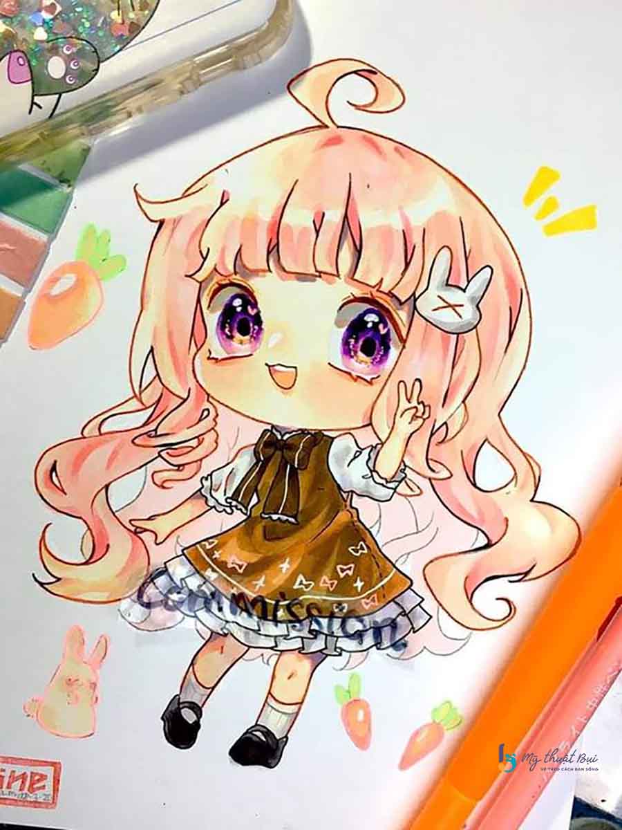 Tranh vẽ anime chibi