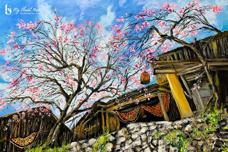 Tranh phong cảnh ngày tết Tranh phong cảnh ngày tết