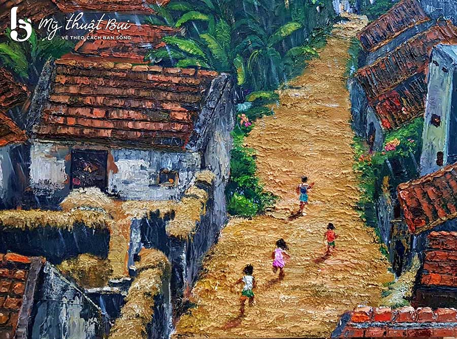 Tranh phong cảnh quê hương 2 Tranh phong cảnh quê hương 2