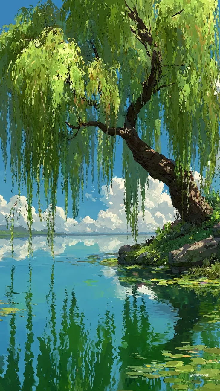 Tranh phong cảnh thiên nhiên đơn giản, đẹp