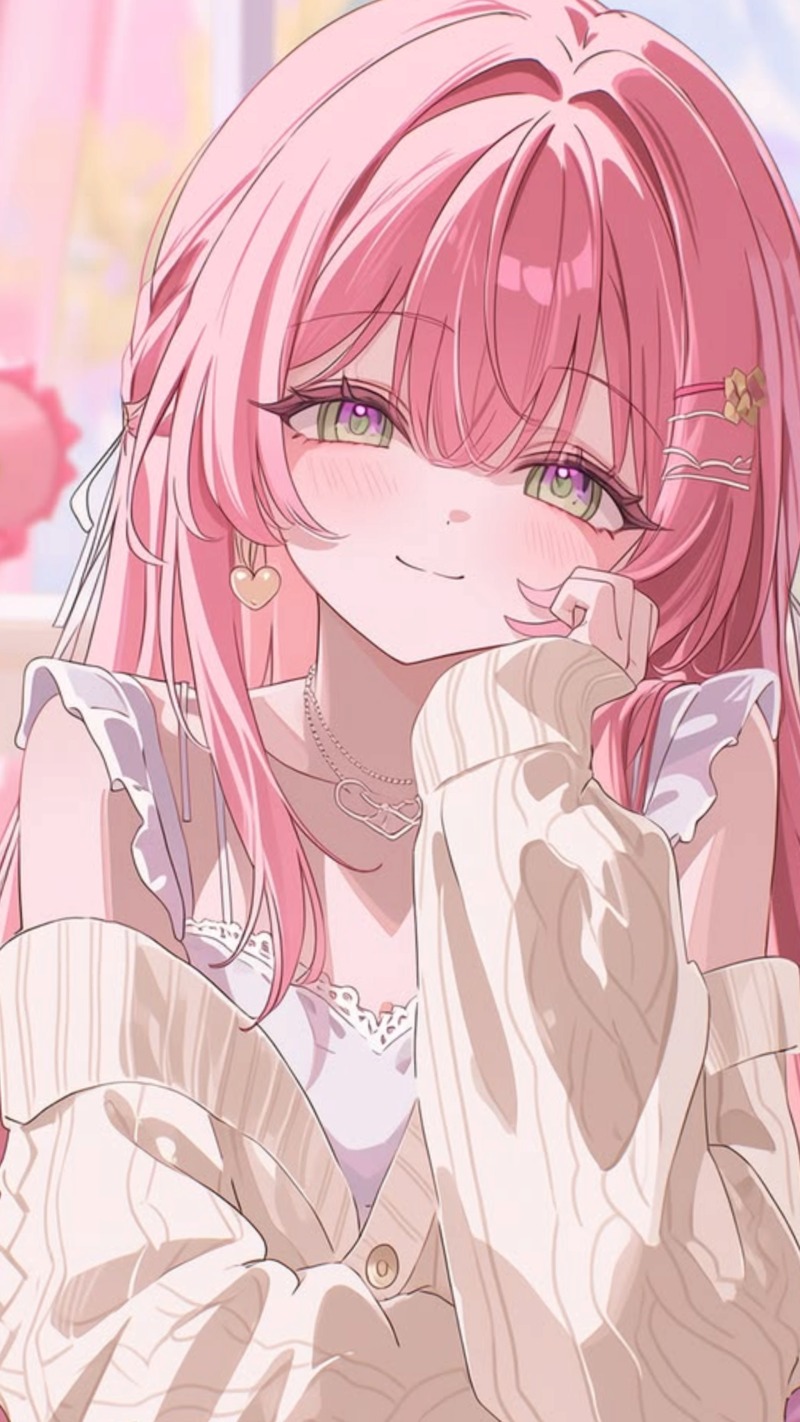 Hình ảnh Anime nữ đẹp, xinh gái tóc hồng