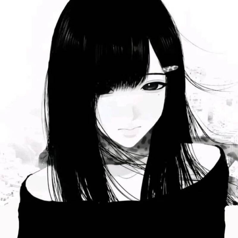 Ảnh Anime nữ trắng đen nghệ thuật