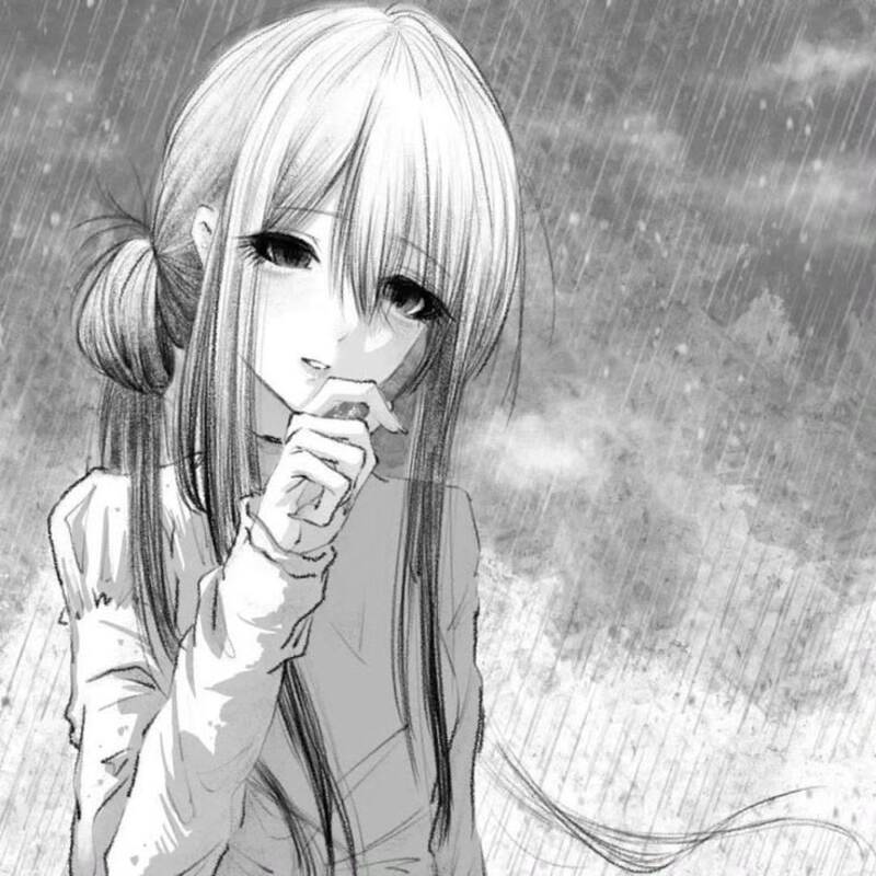 Ảnh Anime nữ trắng đen nghệ thuật