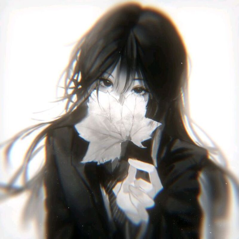 Ảnh Anime nữ trắng đen nghệ thuật