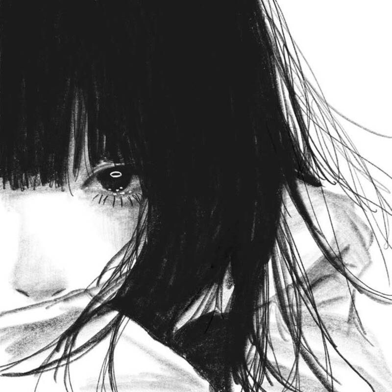 Ảnh Anime nữ trắng đen nghệ thuật