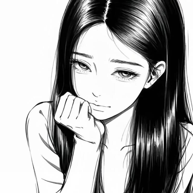 Ảnh Anime nữ trắng đen nghệ thuật