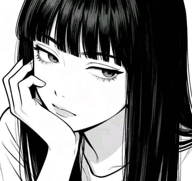 Ảnh Anime nữ trắng đen nghệ thuật