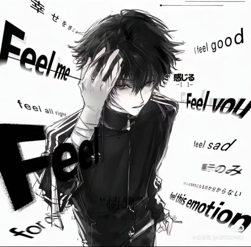 Ảnh Anime nam trắng đen nghệ thuật