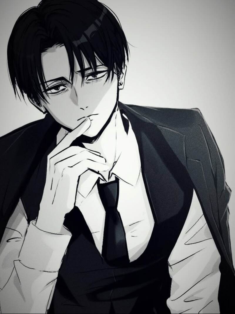 Ảnh Anime nam trắng đen nghệ thuật
