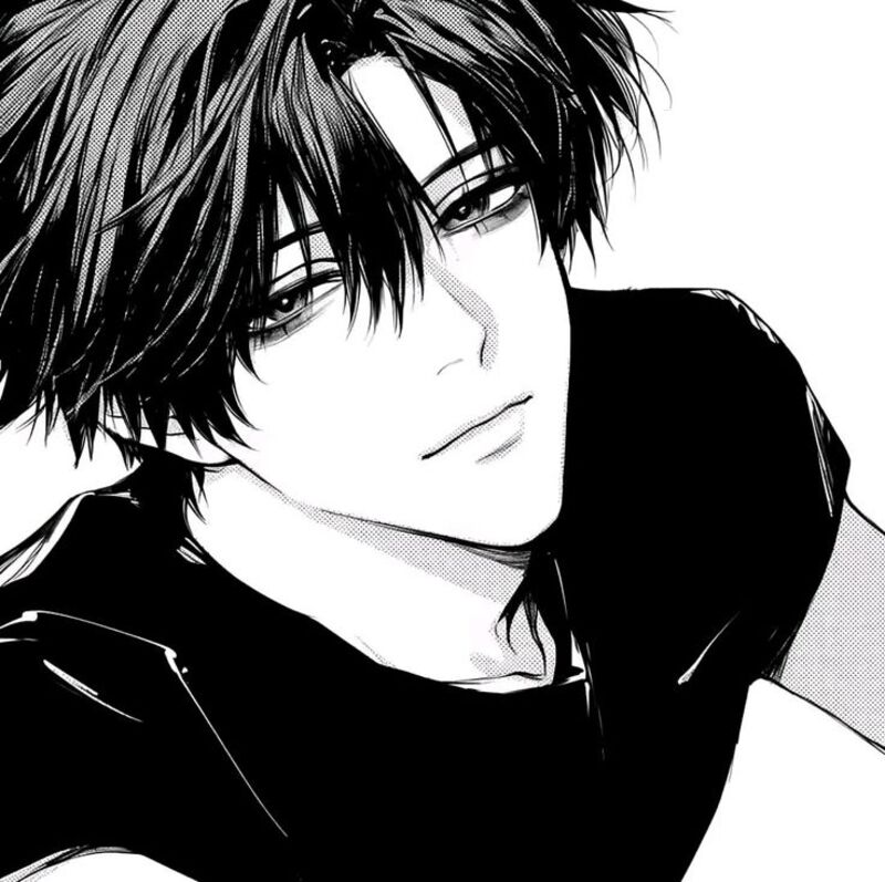 Ảnh Anime nam trắng đen nghệ thuật