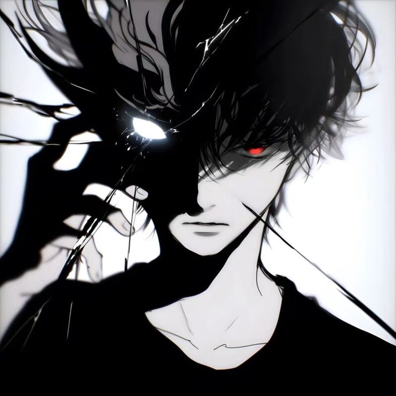 Ảnh Anime nam trắng đen nghệ thuật