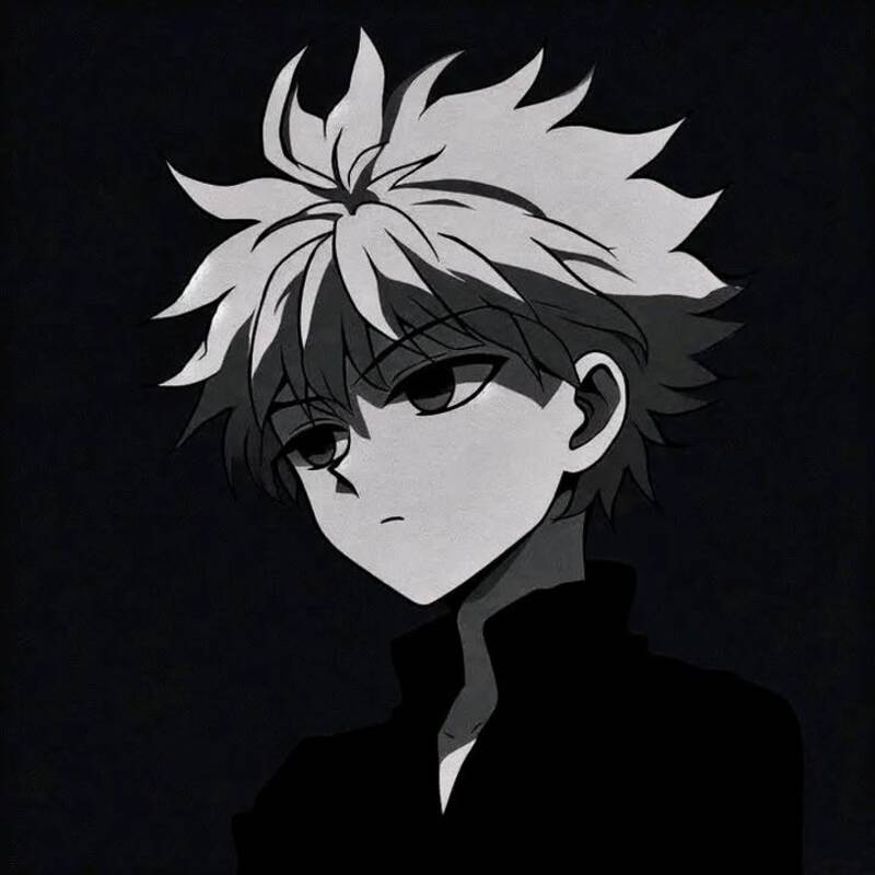 Ảnh Anime nam trắng đen nghệ thuật