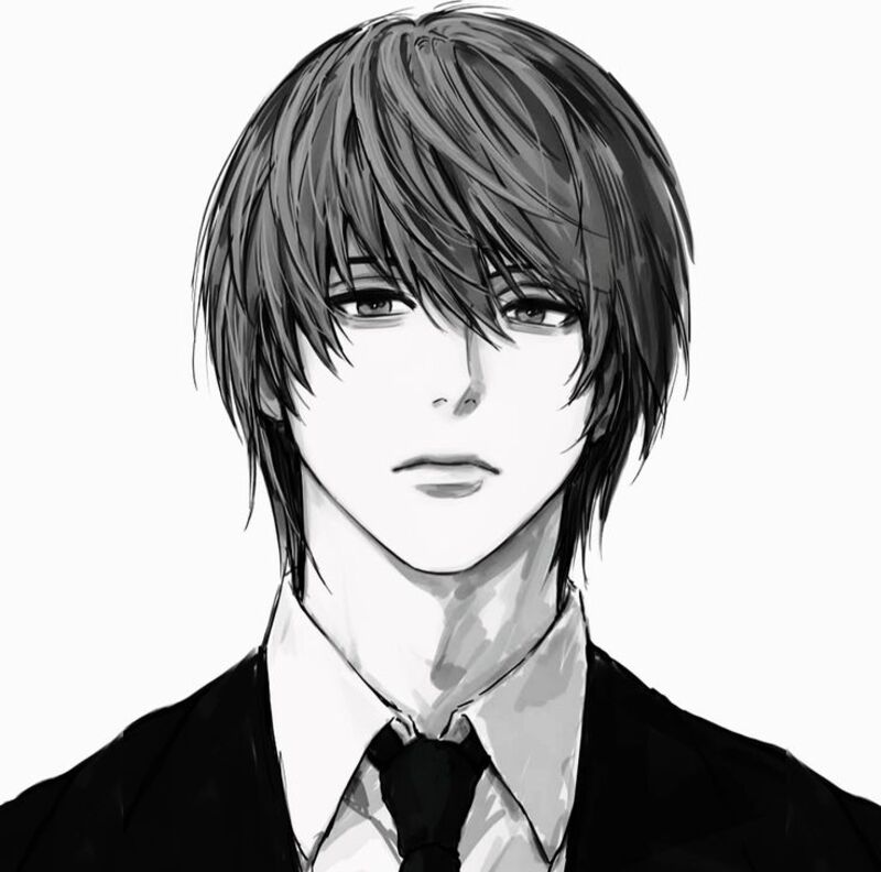 Ảnh Anime nam trắng đen nghệ thuật