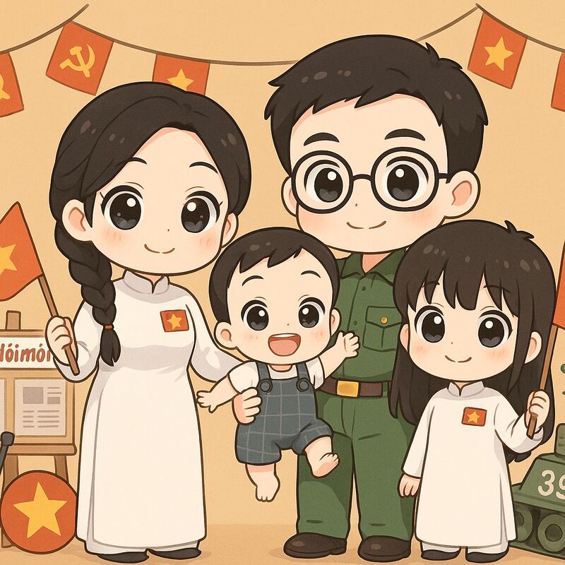 Hình ảnh chibi gia đình