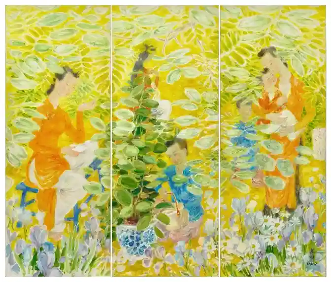 Bức tranh ‘Figures in a Garden’ của họa sĩ Lê Phổ