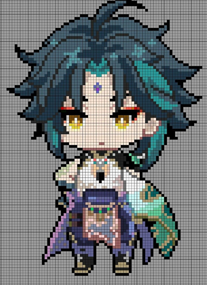 Tranh pixel anime