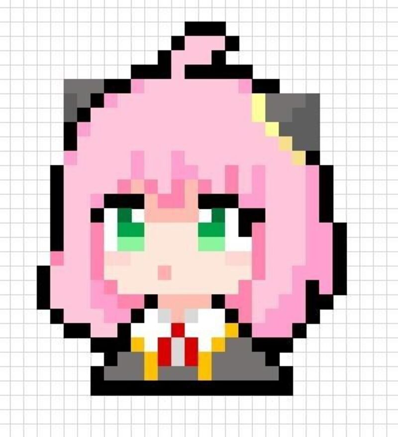 Tranh pixel anime mini cute