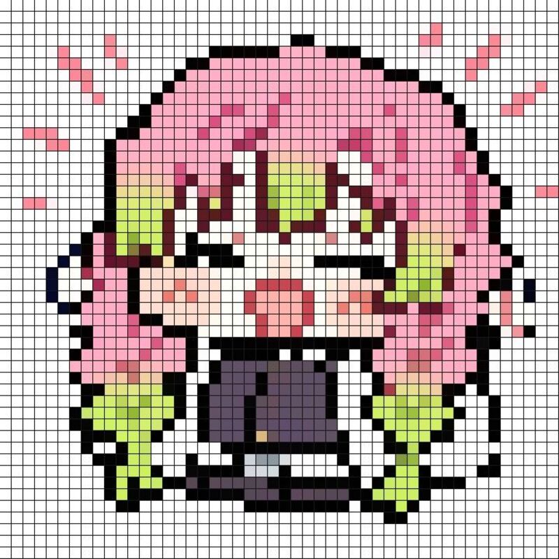Tranh pixel anime mini cute