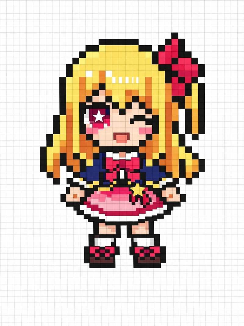 Tranh pixel anime mini cute