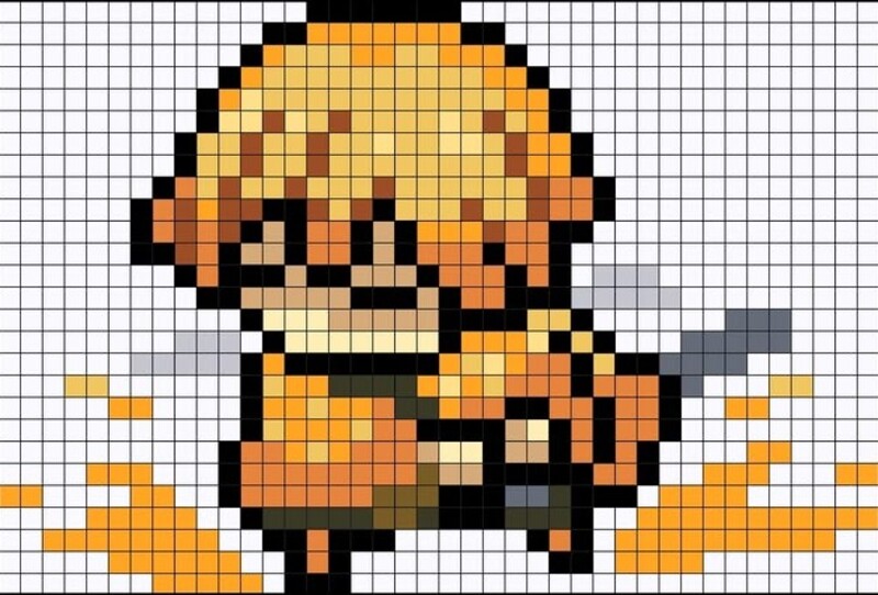 Tranh pixel anime mini cute